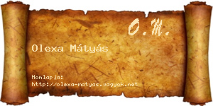 Olexa Mátyás névjegykártya